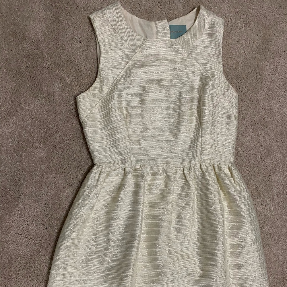 Fancy dinner dress, off white and gold